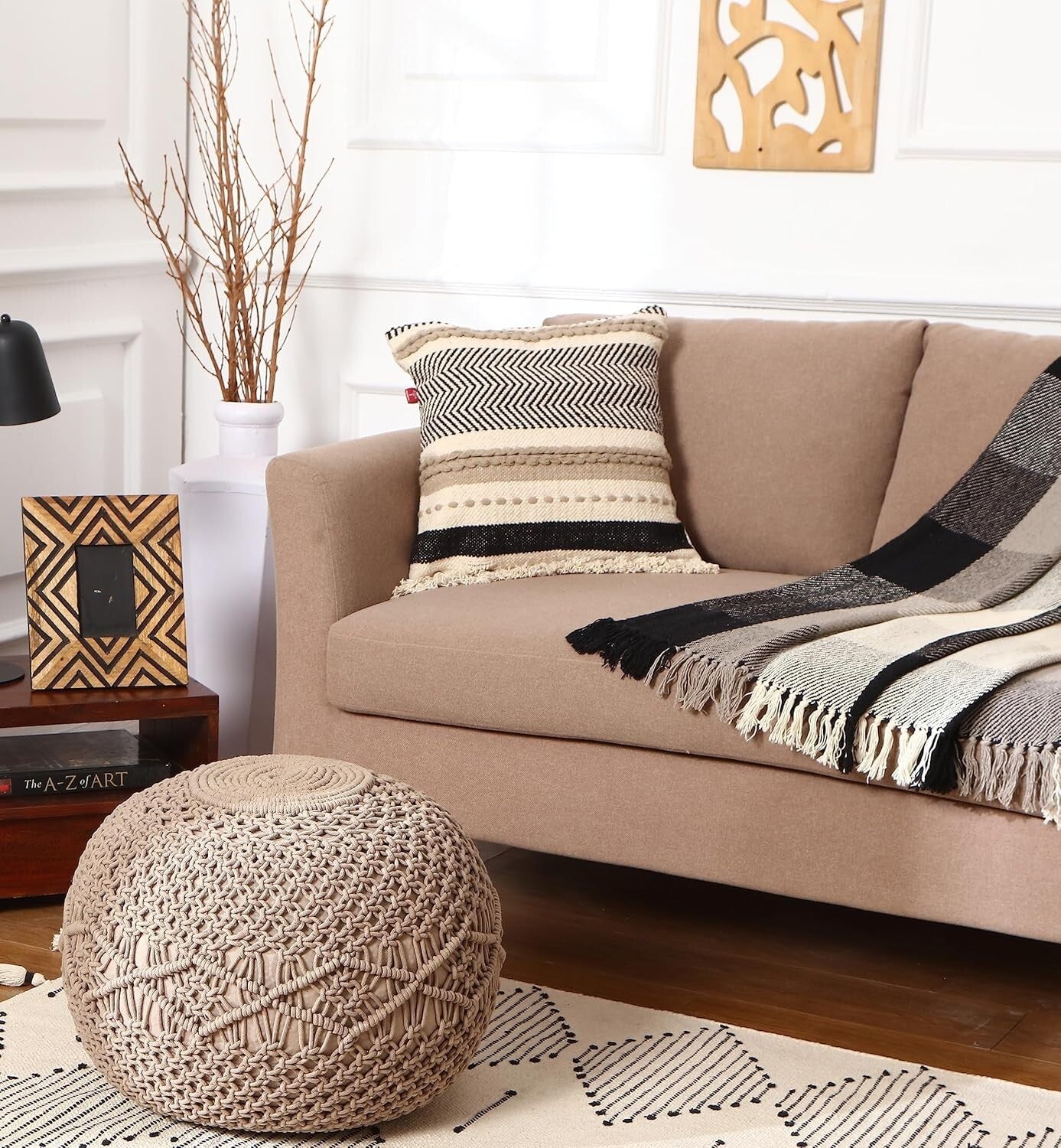 Elegant Boho Throw Pillow Covers - 18"x18" Cushion Set for Cozy Home Style