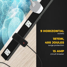 Load image into Gallery viewer, 9-Outlet 3 Ft Heavy Duty Metal Surge Protector Power Strip with Mounting Parts