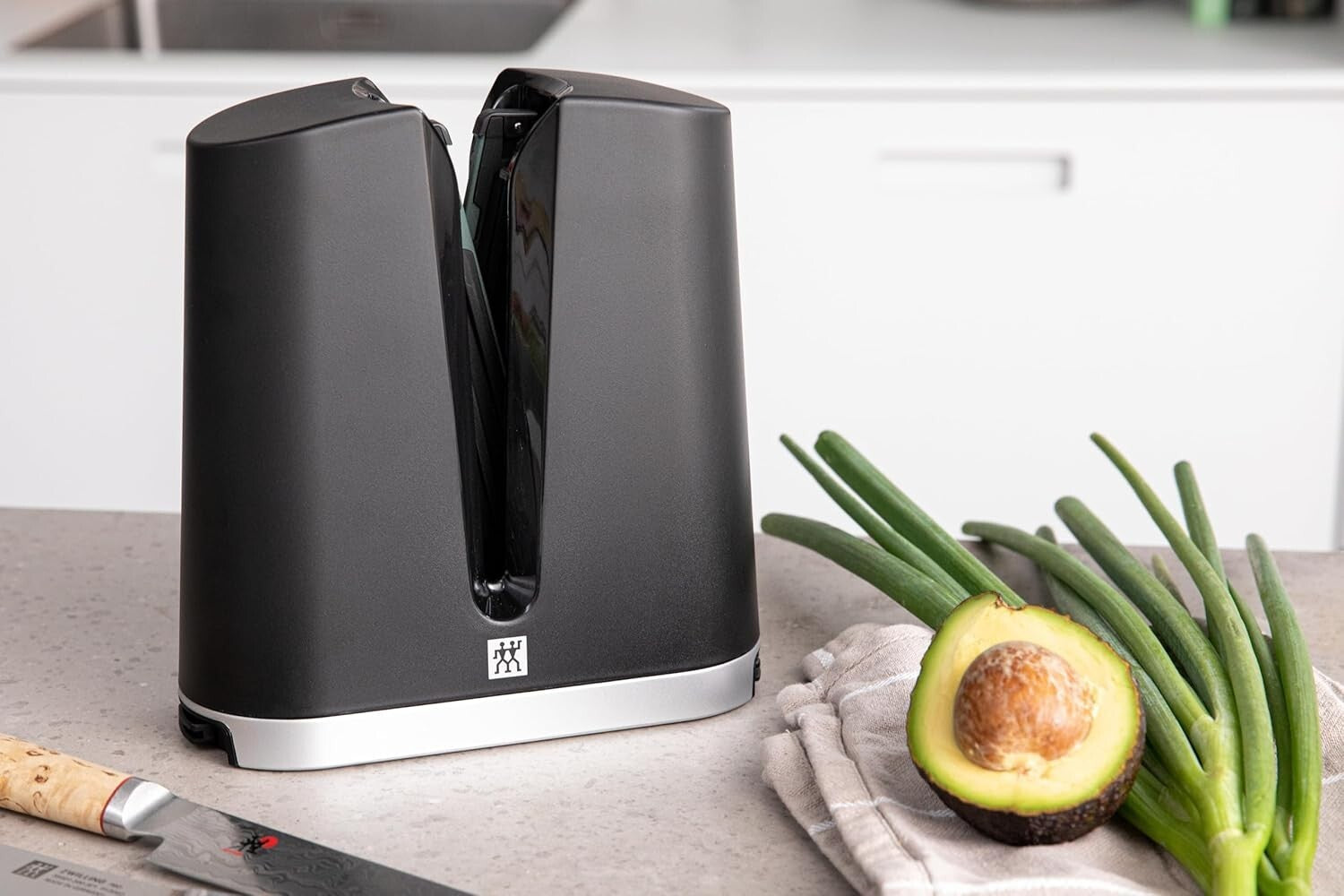 Ergonomic V-Edge Knife Sharpener, Stainless Steel - Professional-Grade results