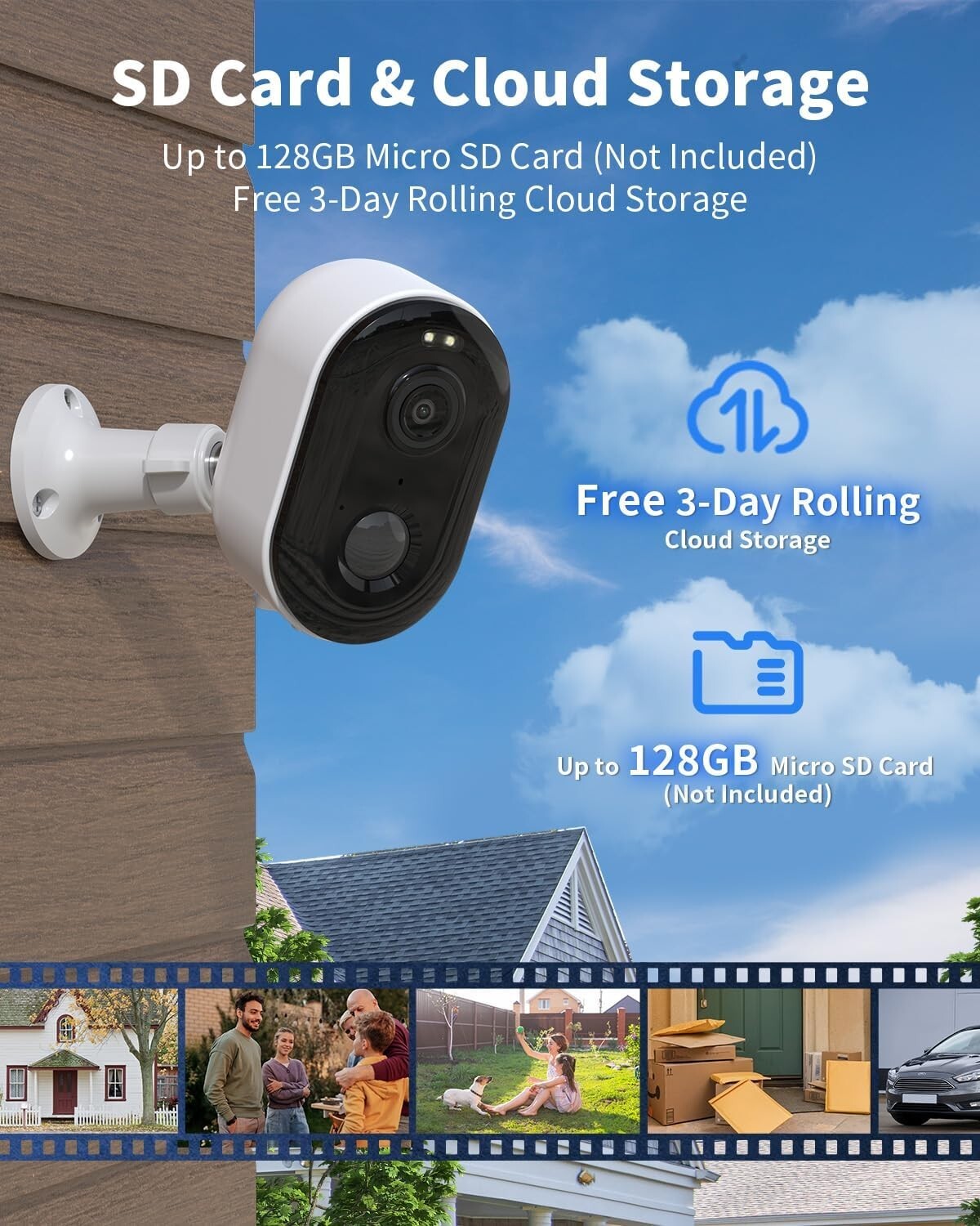 Battery Powered Outdoor Security Camera: Waterproof, 2-Way Talk, Solar Ready