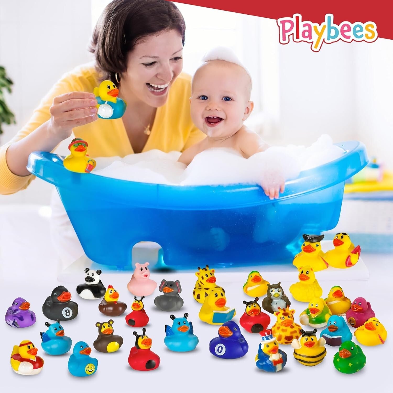 Vibrant 100 Count Rubber Duck Assortment - Perfect for Pools & Parties