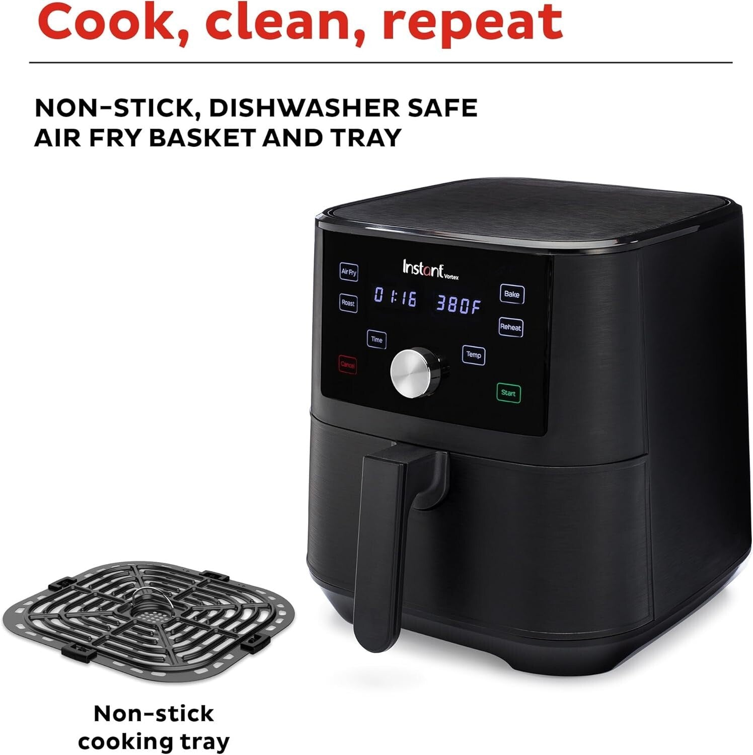 Instant Vortex 6QT Air Fryer - Air Fry, Roast, Bake & Reheat with Smart Features