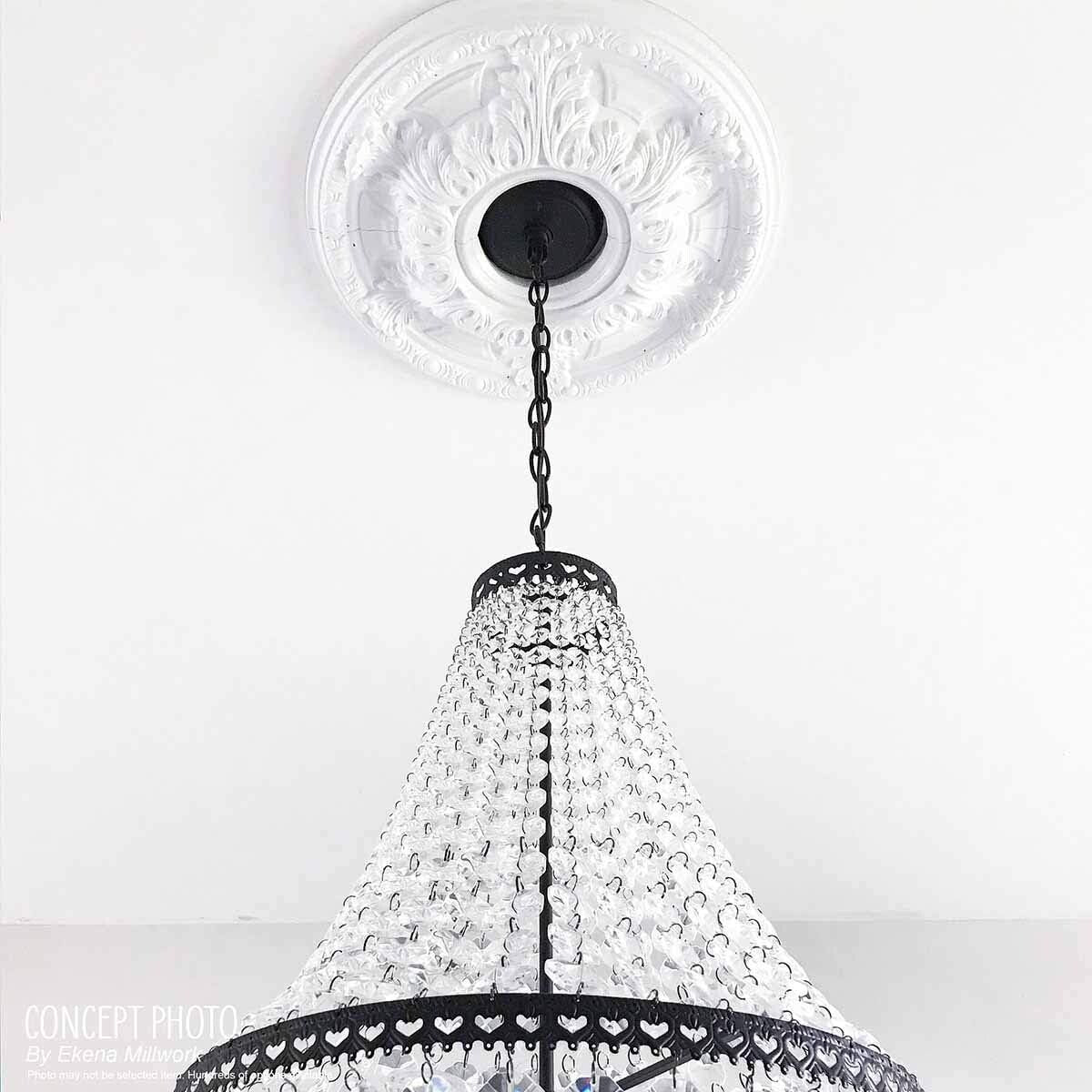 Factory Primed Rose Ceiling Medallion 26"OD - Luxurious Light Fixture Upgrade