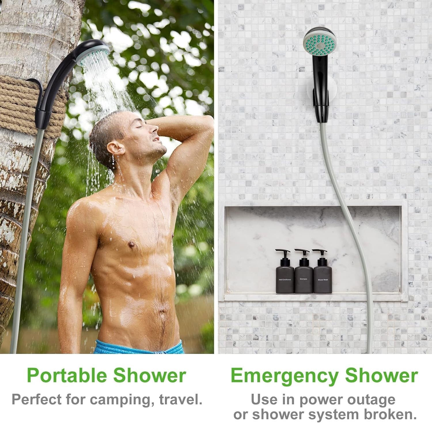 Easy-to-Use Rechargeable Camping Shower - Perfect for Adventures & Outdoor Clean
