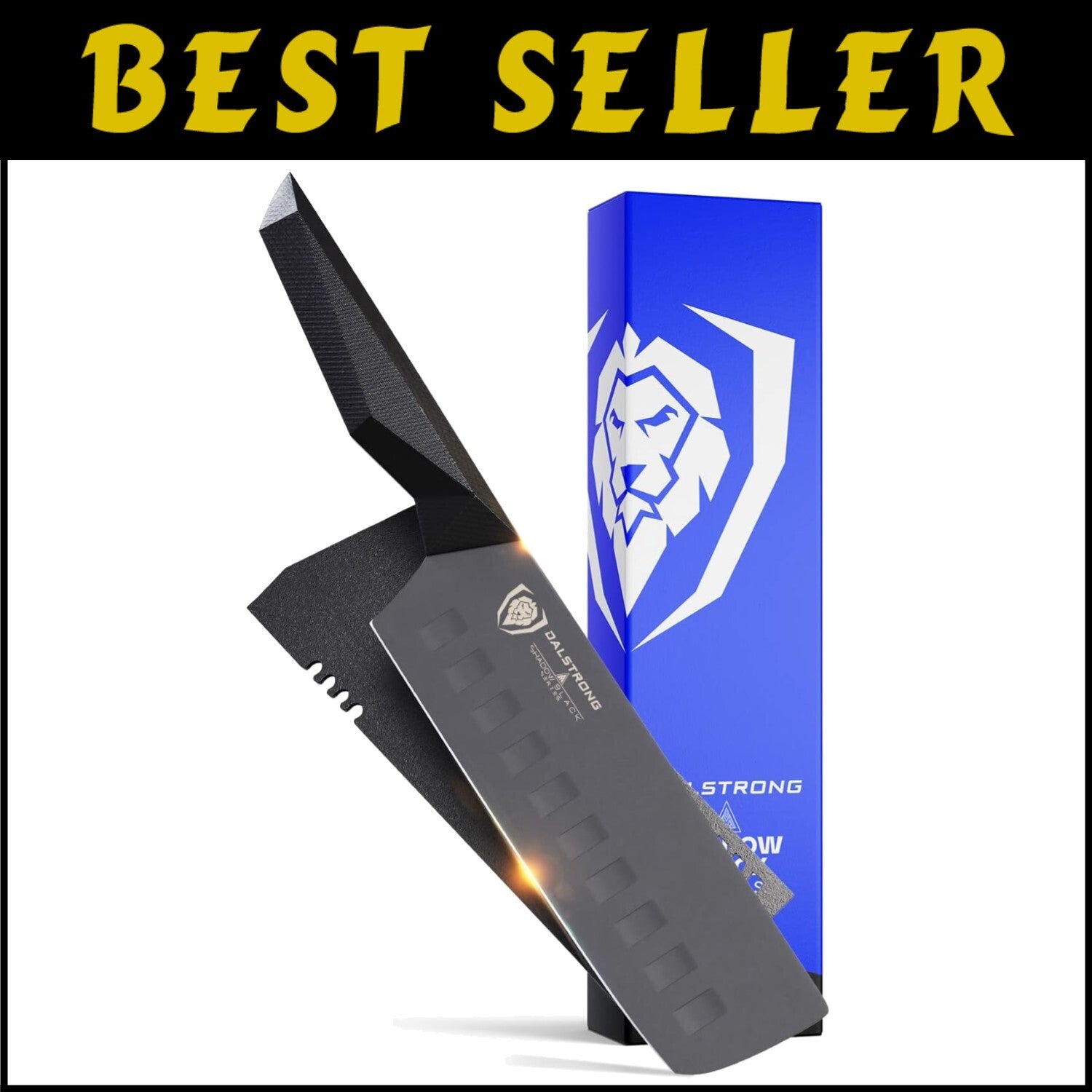 High-Performance 7-Inch Nakiri Knife - Black Titanium Coated & Comfortable Grip