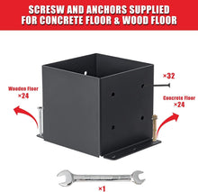 Load image into Gallery viewer, Heavy-Duty 6x6 Post Base Kit - 4 Rustproof Metal Brackets for Outdoor Support