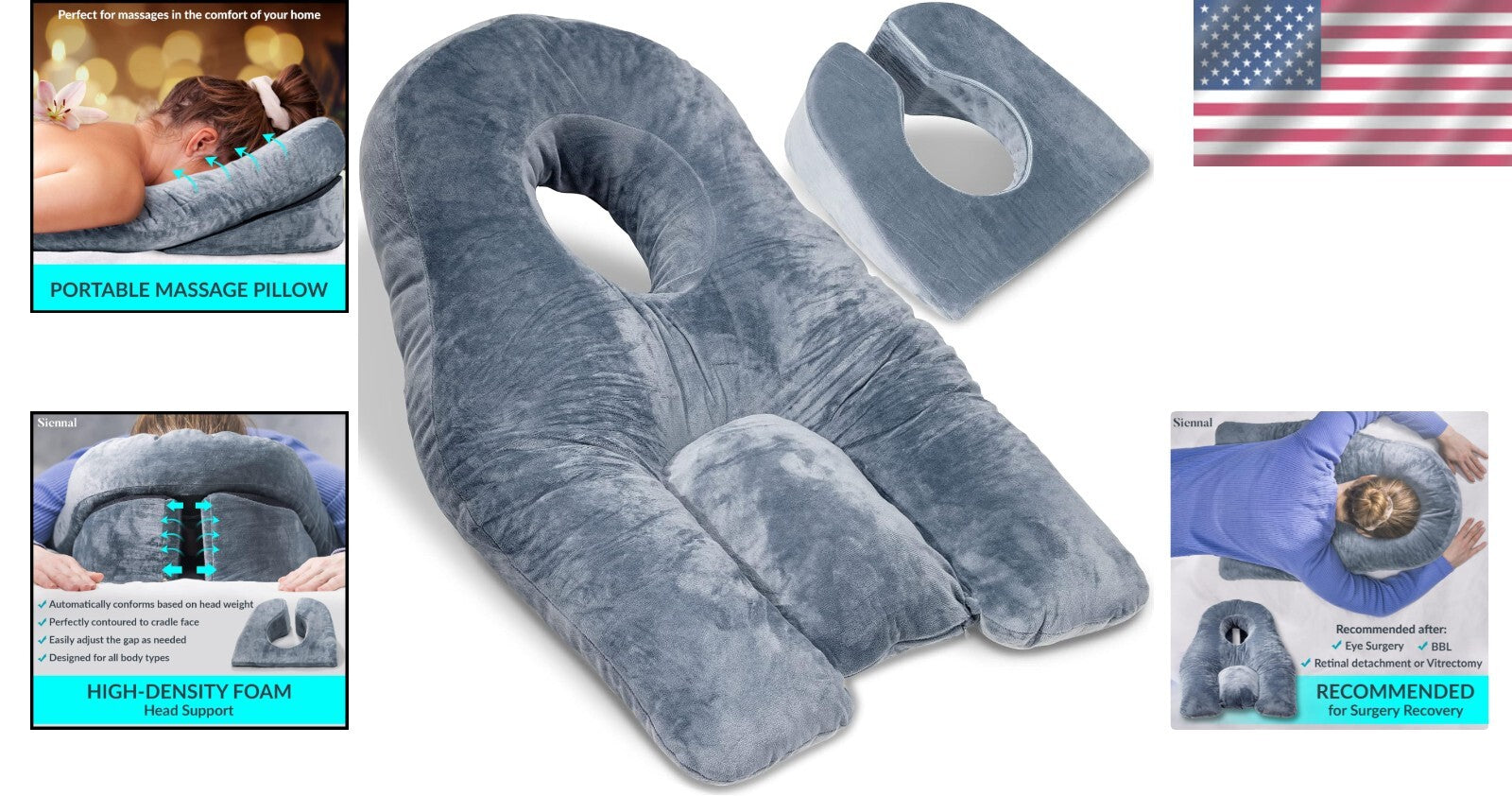 Ultimate Face Down Pillow for BBL & Eye Surgery Recovery - Shredded Memory Foam