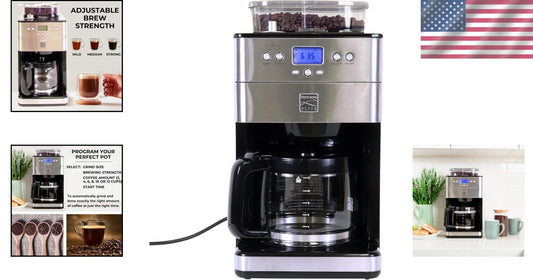 Versatile Kenmore Elite 12-Cup Coffee Maker - Grind & Brew with Custom Settings