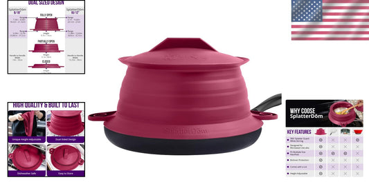 Adjustable Silicone Splatter Dome for Pots – Keeps Stovetop Clean & Grease-Free