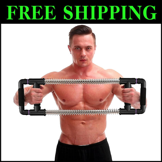 Durable Stainless Steel Push Down Bar - Compact Chest & Arm Exerciser for Travel