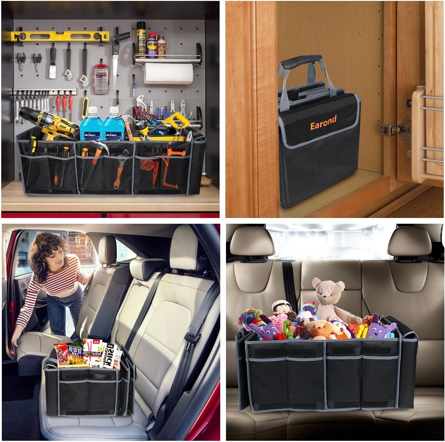 Premium Car Trunk Organizer with Lid - Lightweight & Functional for Safe Travel