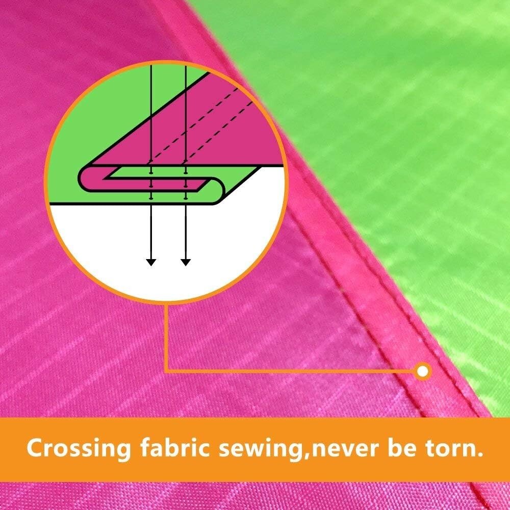 Durable Nylon Rainbow Box Kite - 98-Inch Large with Pre-assembled Convenience