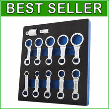 Load image into Gallery viewer, Durable Chrome Molybdenum 12-Point Torque Adapter Set - 12 Pieces with Storage