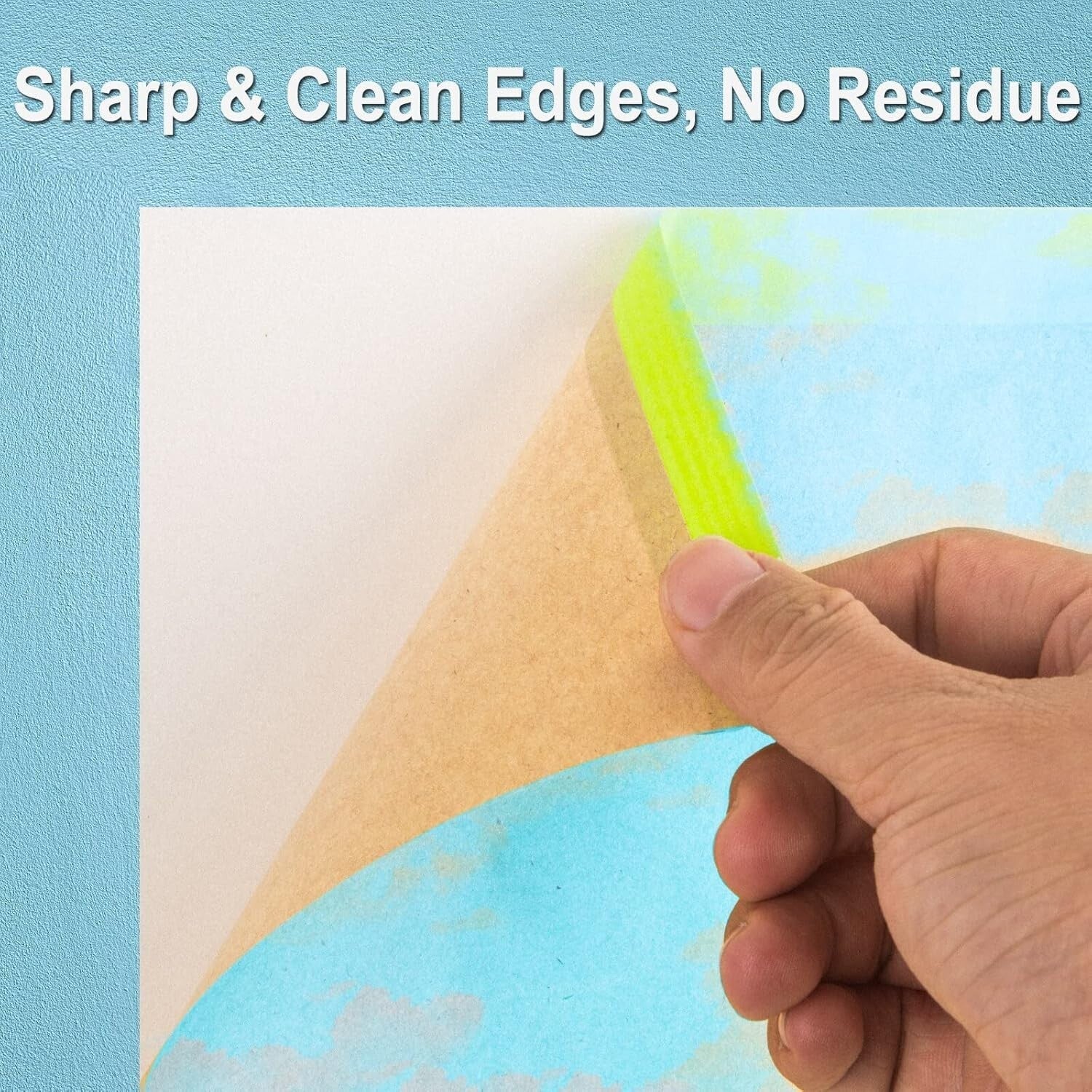 Pre-Taped Masking Paper Roll, 12x50 ft - Perfect for Clean Edges & Fast Painting