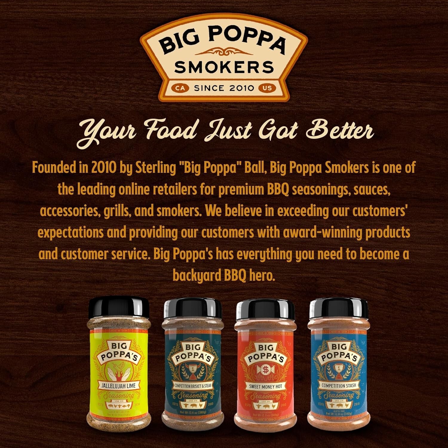 Big Poppa's Sweet Heat BBQ Seasoning 4-Pack - Perfect for All Meats & Veggies