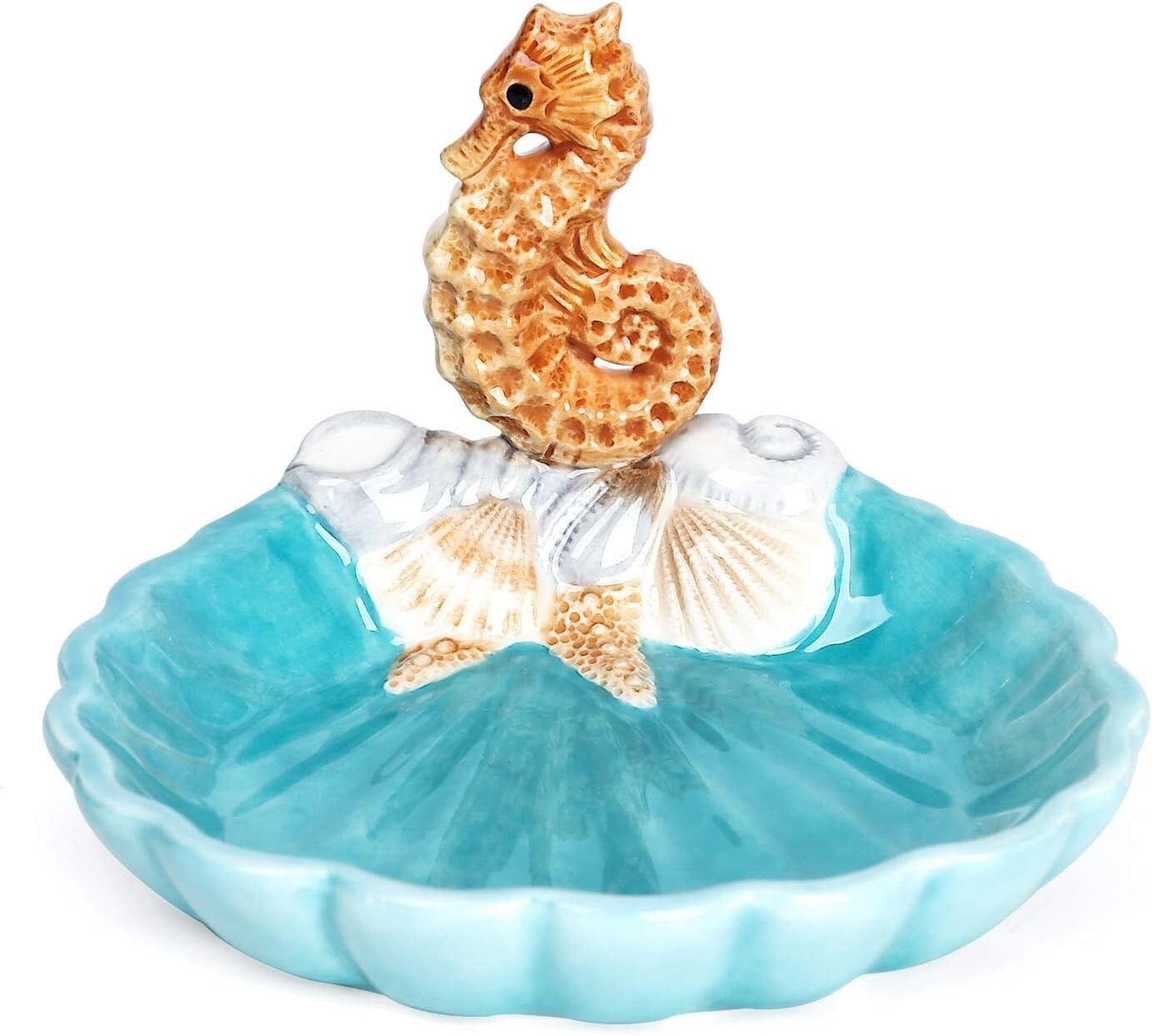 Durable and Elegant Ceramic 4-Piece Bathroom Accessories Set - Nautical Theme