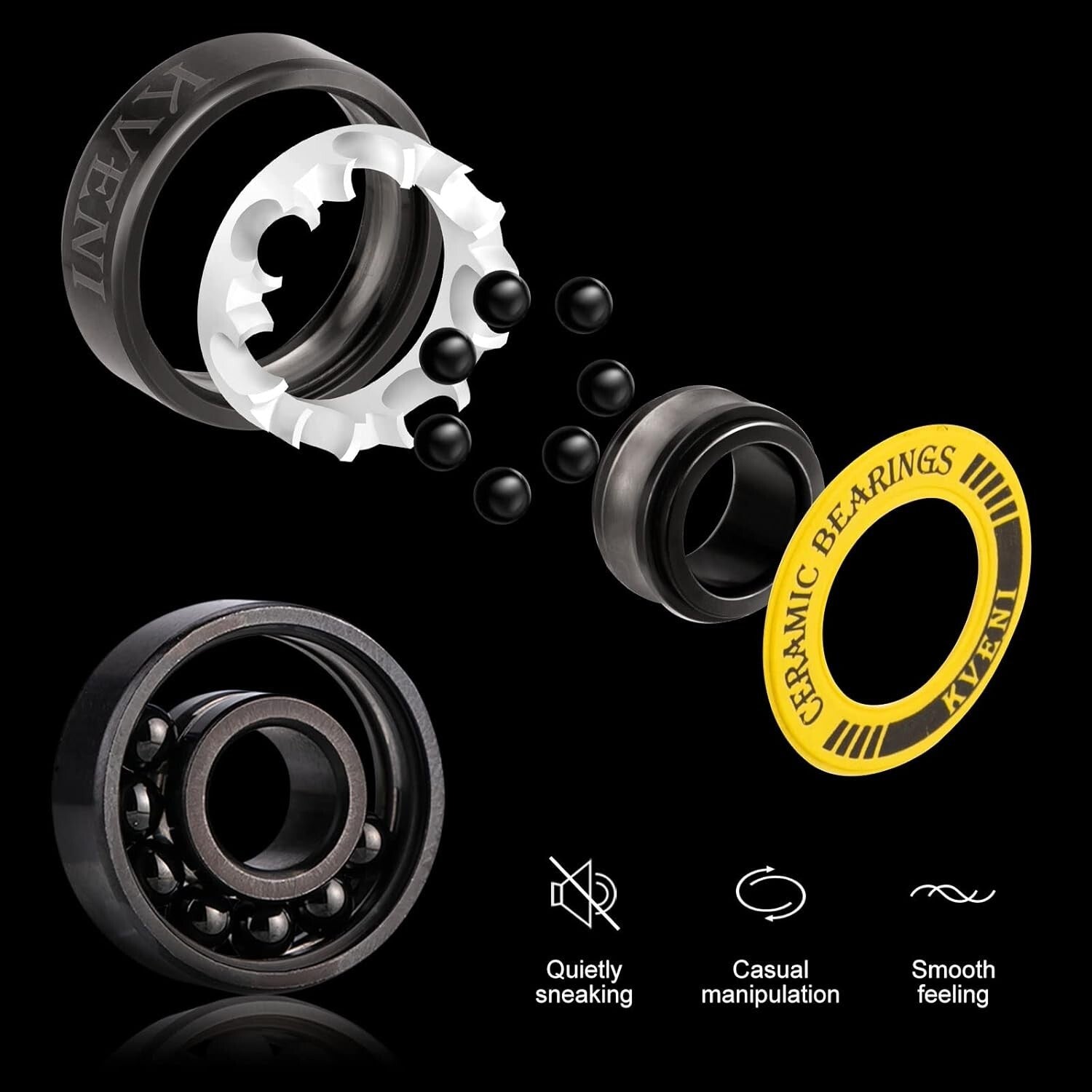 Durable 608rs Skateboard Bearings with Washers - Precision ABEC 9 Performance