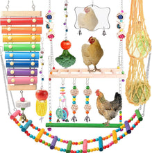 Load image into Gallery viewer, Indoor &amp; Outdoor Chicken Toys Set with Xylophone, Swing, and Flexible Ladder