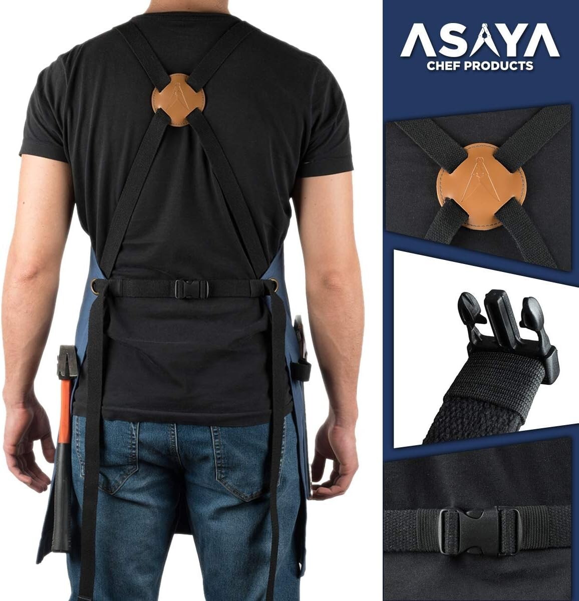 Adjustable Chef & BBQ Apron - 10oz Cotton Canvas with Practical Accessories