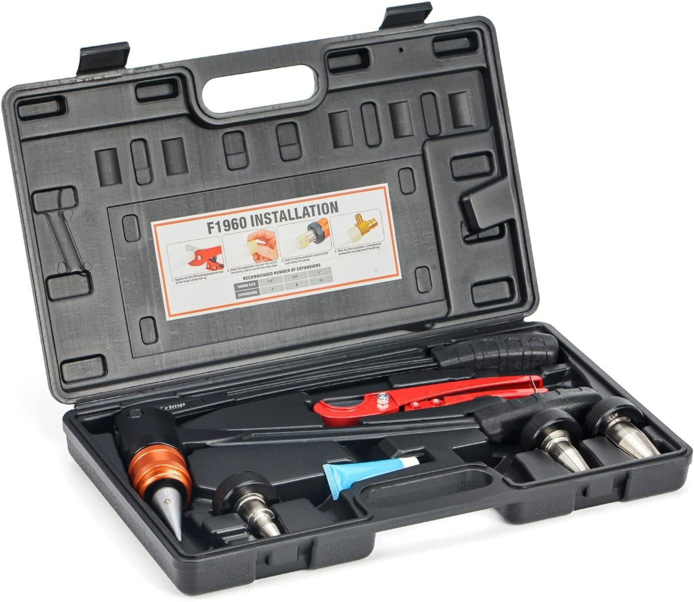 Comprehensive PEX Expansion Tool Kit with Auto Rotation for Secure Plumbing