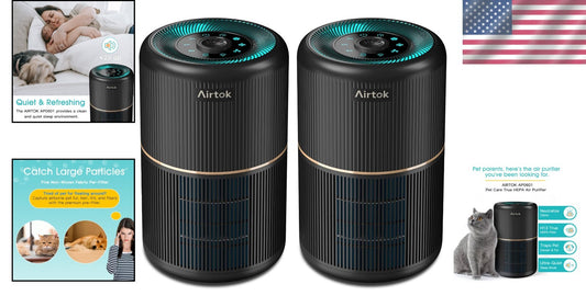 Low Noise 2-Pack Air Purifiers with Fragrance Sponge for Relaxed Living Spaces