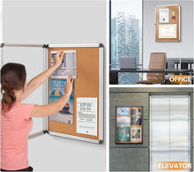 Load image into Gallery viewer, 26x20 Inch Secure Acrylic Door Bulletin Board - Lockable Cork Display Board