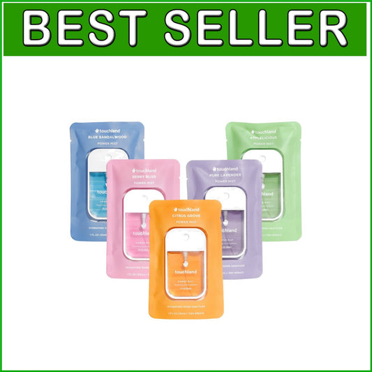 5-Pack Power Mist Hydrating Hand Sanitizer: Travel Set with Luxurious Scents