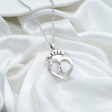 Load image into Gallery viewer, Dainty Sterling Silver Heart Initial Necklace - 2025 Graduation Gift for Women