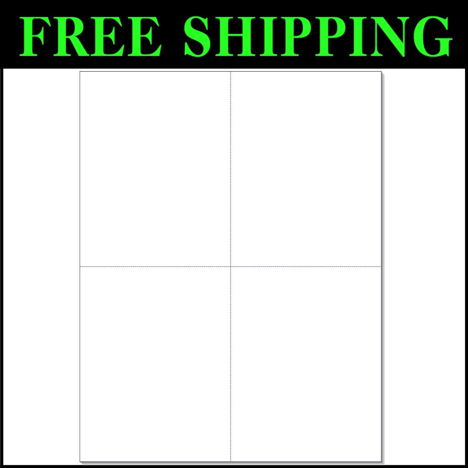 250 Sheets Extra Heavy 4 Per Page Laser & Inkjet Postcards - 1000 Cards