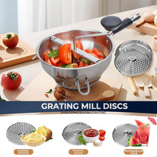 Load image into Gallery viewer, Durable Stainless Steel Food Mill with Three Milling Discs &amp; Non-Slip Design
