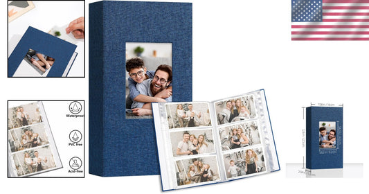 Charming Blue 2-Pack Baby Photo Albums - 600 Pockets for Cherished Memories
