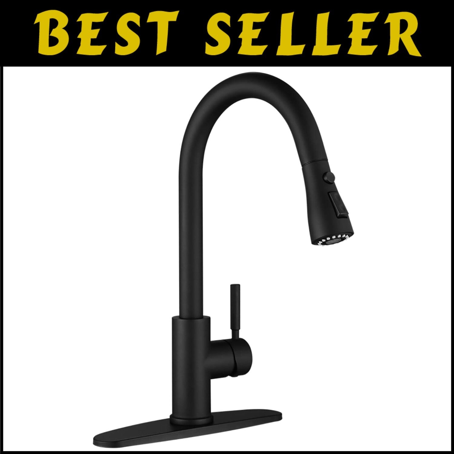 Single Handle Kitchen Faucet with Retractable Sprayer & Easy Installation