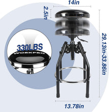 Load image into Gallery viewer, Black Heavy Duty Shop Stool - Hydraulic Height Adjustable 29in to 33.86in