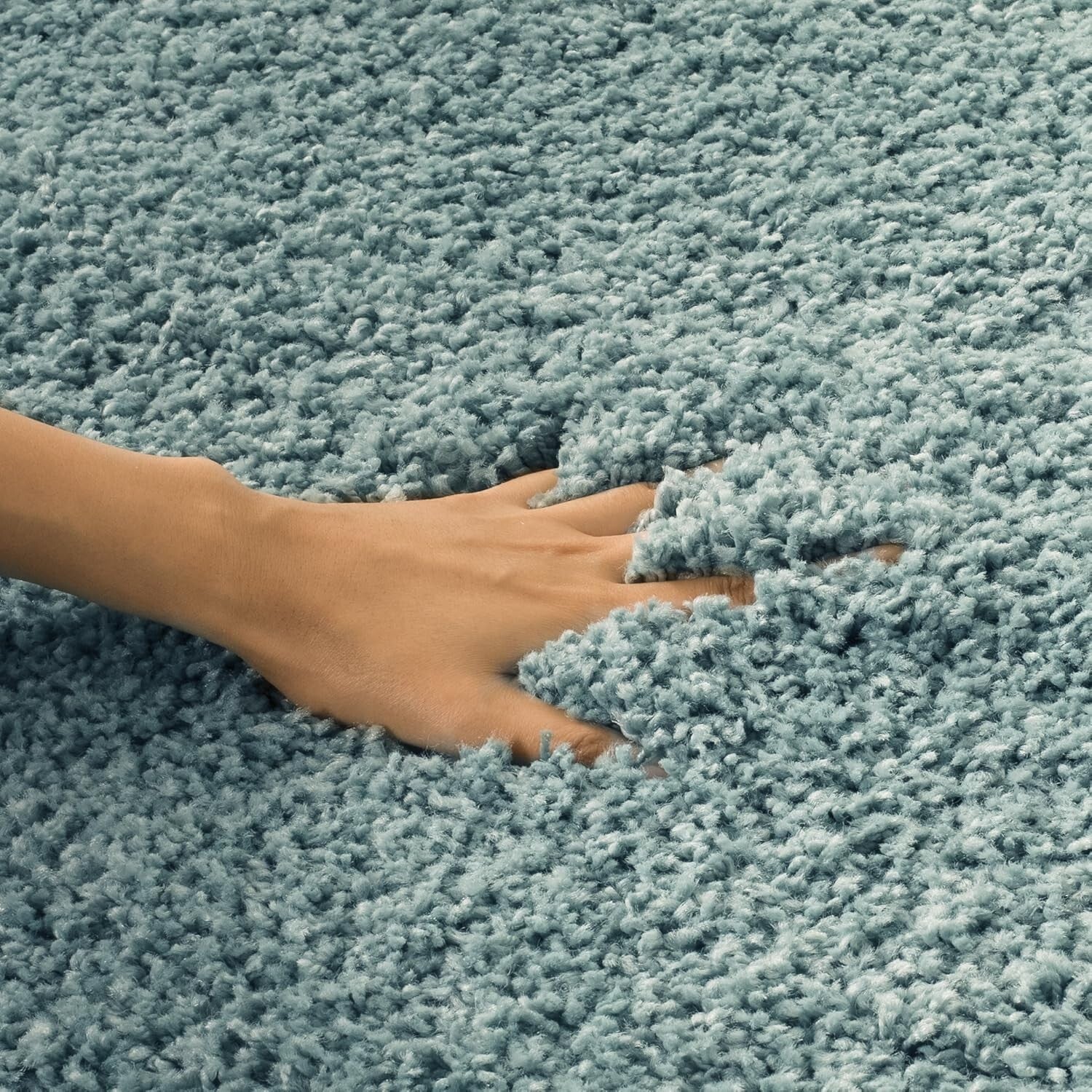 Plush Light Blue California Shag Runner Rug - 2'3" x 7' for High Traffic Areas