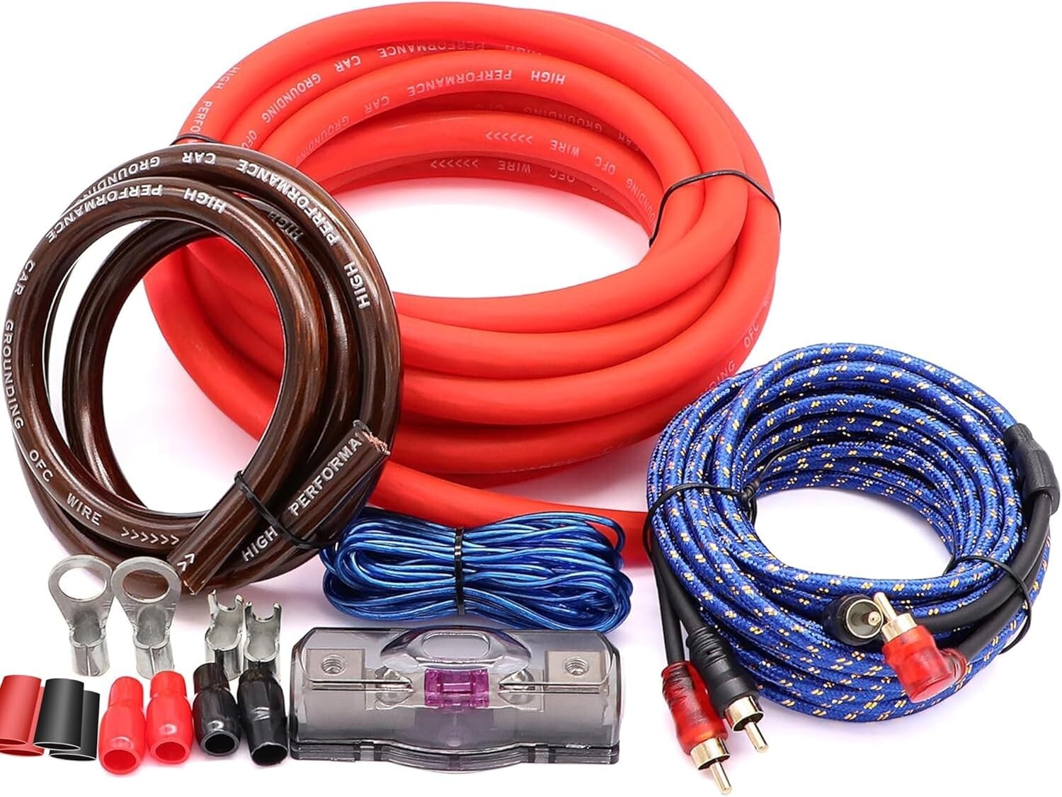 0 Gauge Audio Wiring Kit for Powerful 5000W Car Amplifiers - Pro Installation
