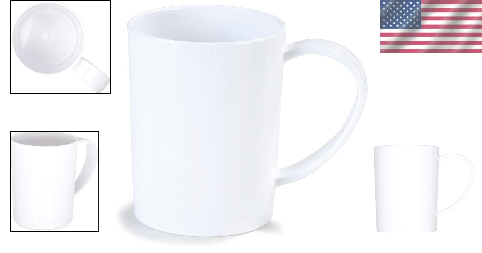 Durable White Tritan Coffee Mug, 8 oz with Easy Grip Handle - Home Essential