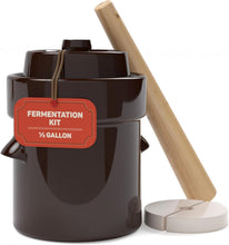 Load image into Gallery viewer, Versatile 1/2 Gallon Fermentation Crock Kit for Sauerkraut, Kimchi &amp; Pickles