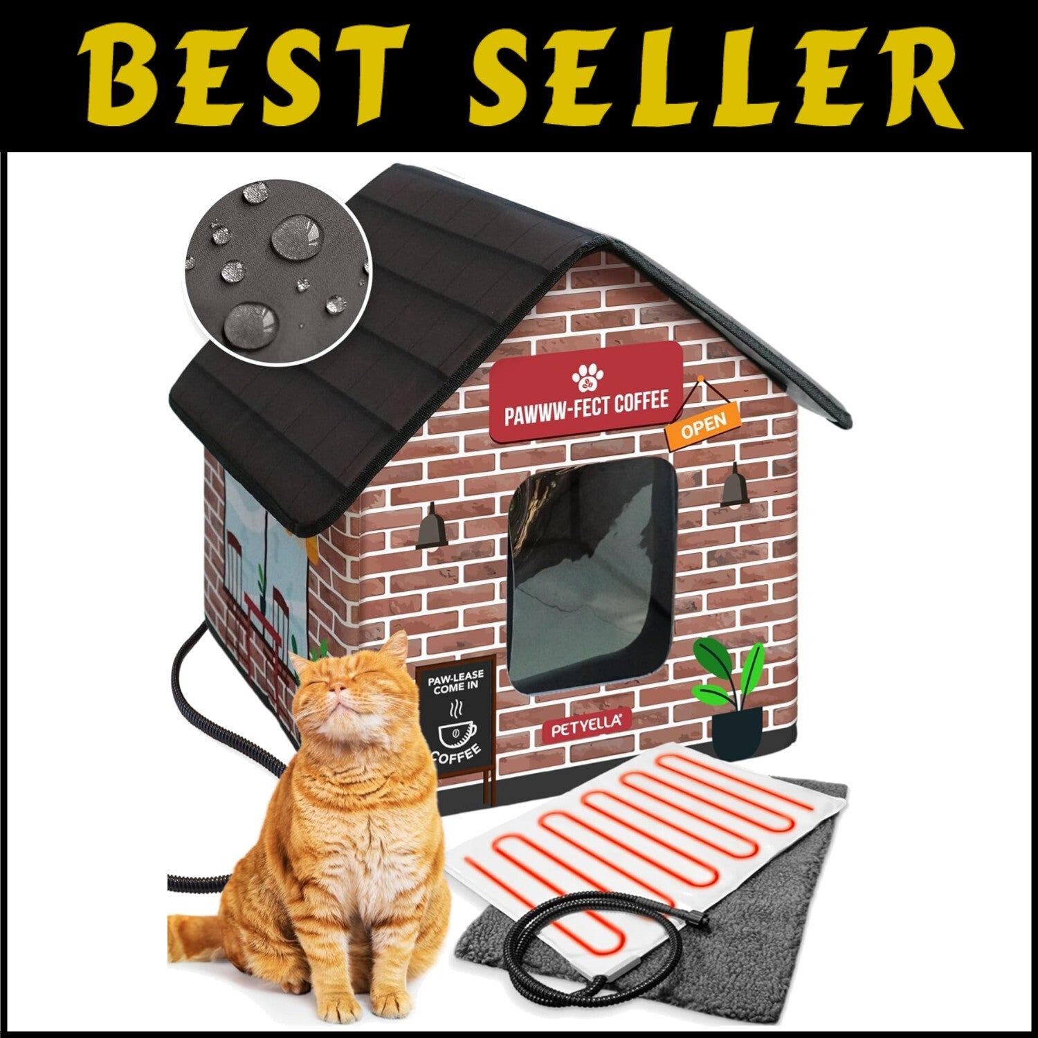 Luxury Heated Cat House - Waterproof & Insulated Shelter for Outdoor Cats