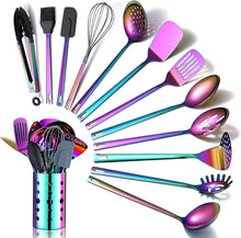 Load image into Gallery viewer, Gorgeous Titanium Rainbow Plated Kitchen Utensils - 13-Piece Stainless Steel Set