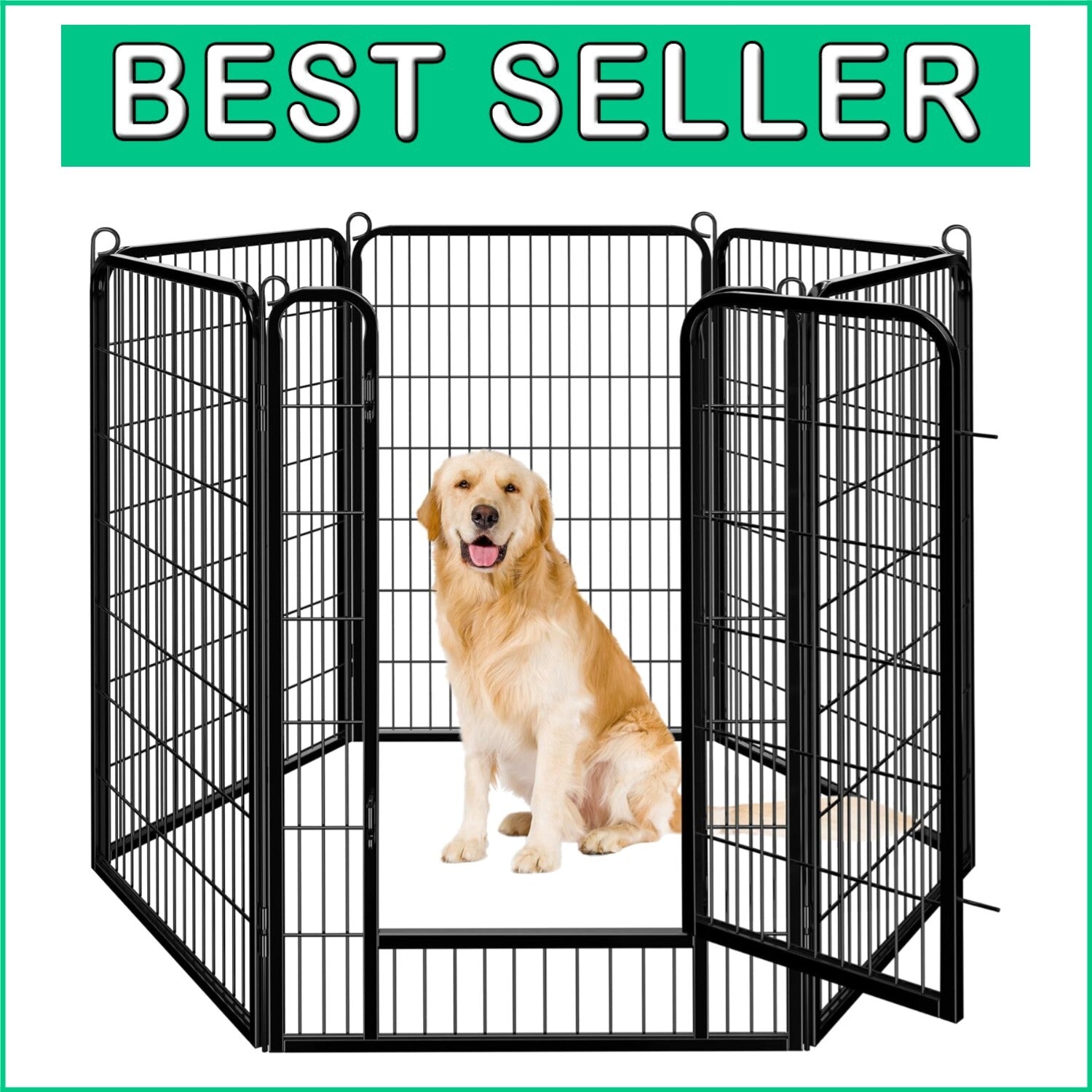 Expandable 47-Inch Dog Playpen with Flexible Shape Options for Indoor/Outdoor