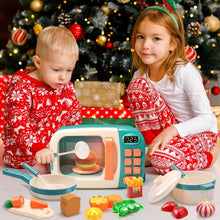 Load image into Gallery viewer, Educational Kids Pretend Kitchen Set with Microwave &amp; Realistic Cooking Fun