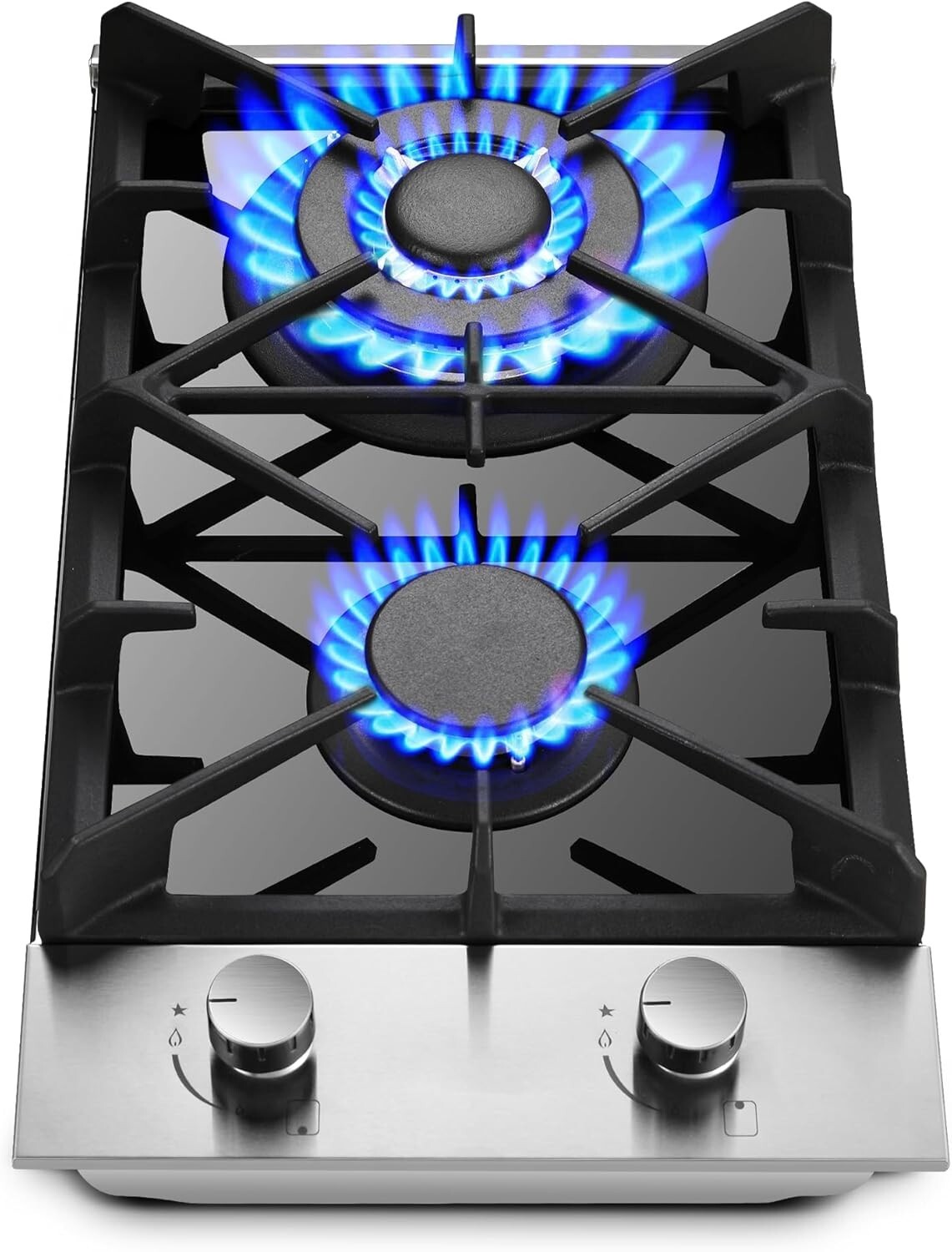 High-Performance 2 Burner Gas Stove with Electric Ignition & Safety Lock System