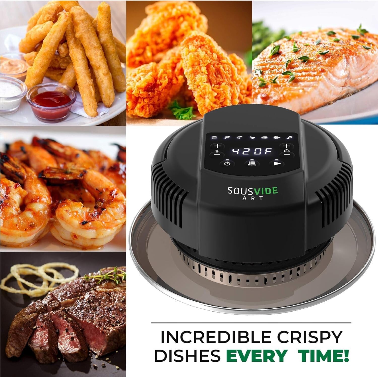 Instant Pot Air Fryer Attachment – 8 qt Lid with 7 Cooking Modes & Accessories
