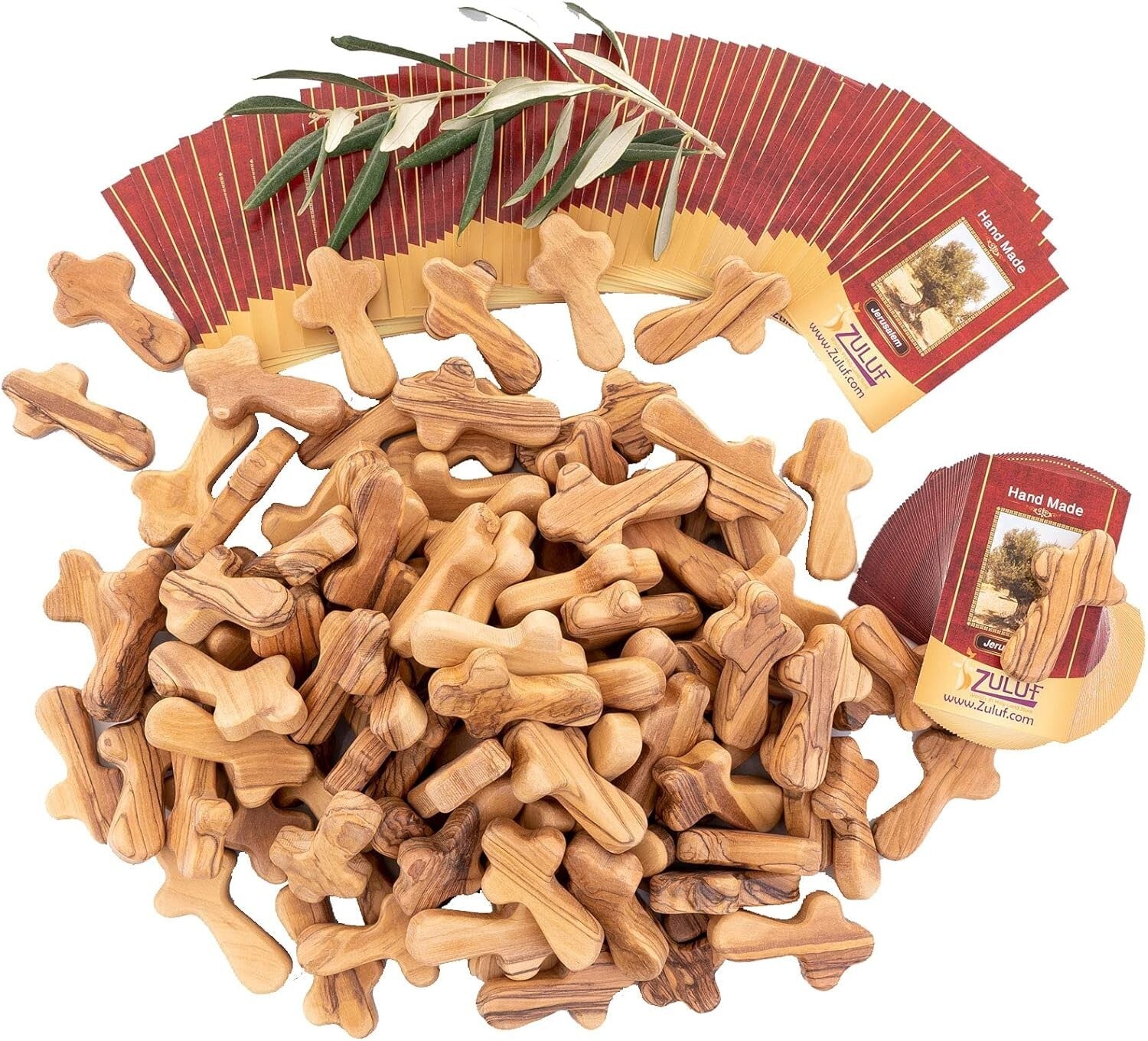 Olive Wood Pocket Crosses from Bethlehem - 100 Unique Keepsakes for Any Occasion