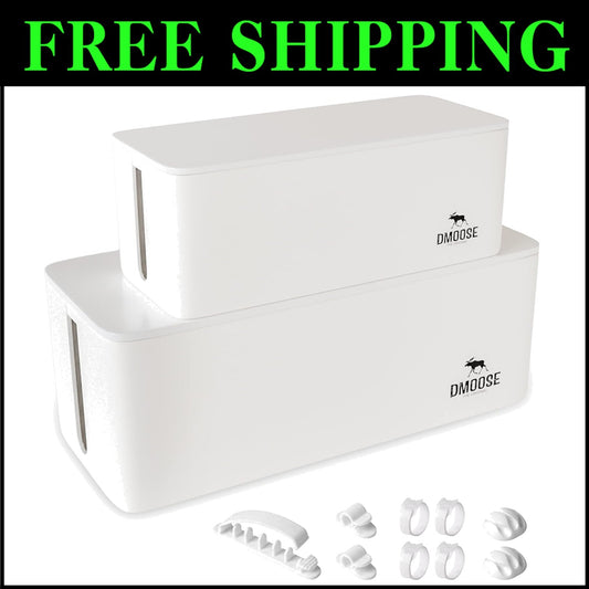 Compact Cord Organizer - 2-Piece Adjustable Cable Management for Desk & Floor