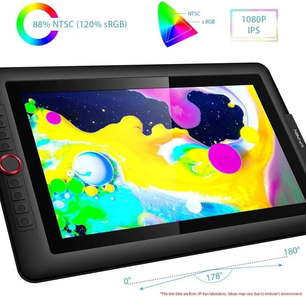 15.6" XPPen Drawing Tablet: Full HD, 8192 Pressure Sensitivity & 8 Shortcut Keys