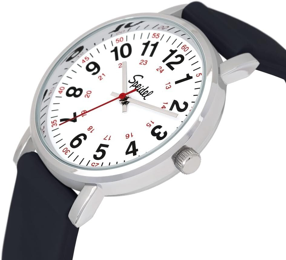 Scrub Watch for Medical Professionals - Easy Read Face, Military Time, Colors