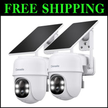 Load image into Gallery viewer, Solar/Battery Powered 2K Cameras with Color Night Vision &amp; AI Detection - 2-Pack