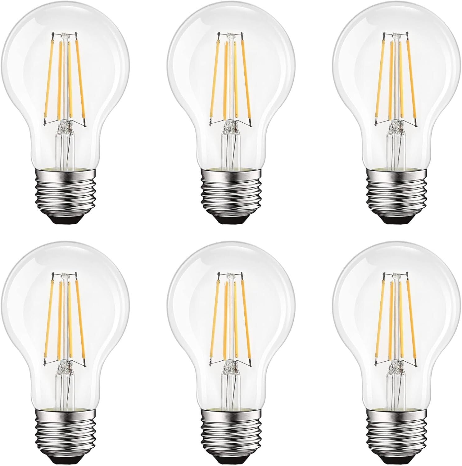 Dimmable Vintage Edison LED Bulbs 60W Equivalent, Soft White Lighting, Pack of 6