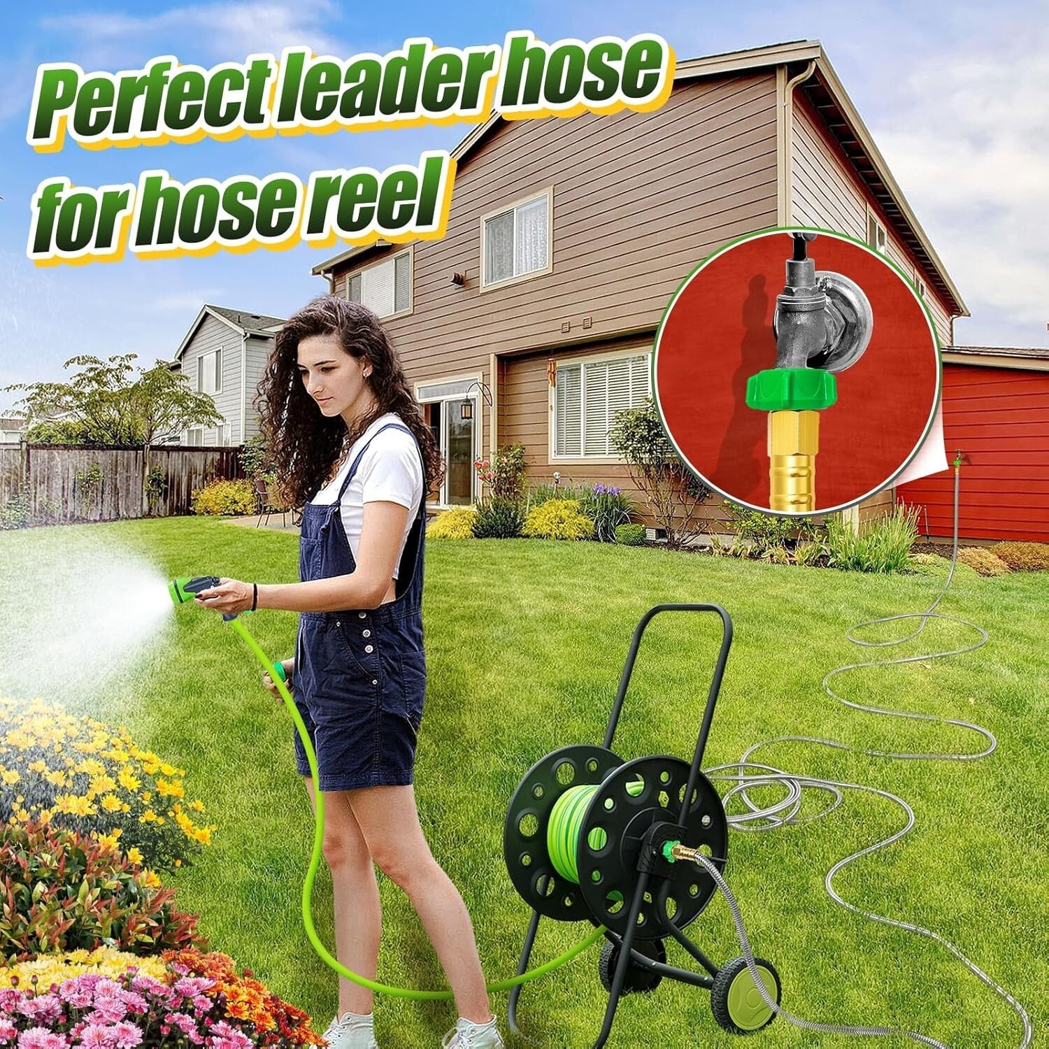 50ft Heavy Duty Leakproof Stainless Steel Hose for Outdoor Watering & Cleaning